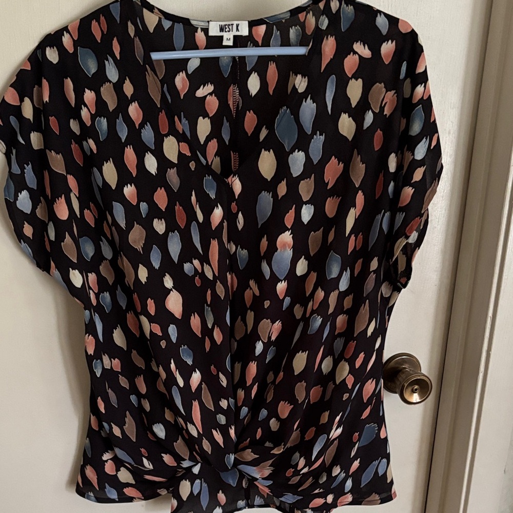 West K Black Multicolor Blouse
